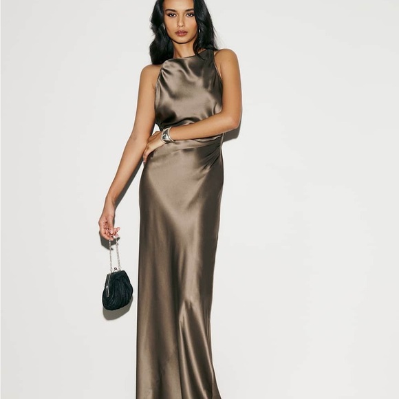 Reformation Anaiis Silk Dress MOREL New With Tags - Picture 1 of 8